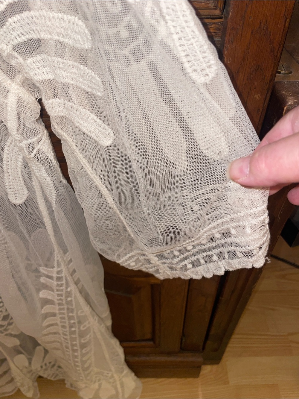 Rebellion Long Sheer Lace Kimono, size medium - Picture 6 of 7